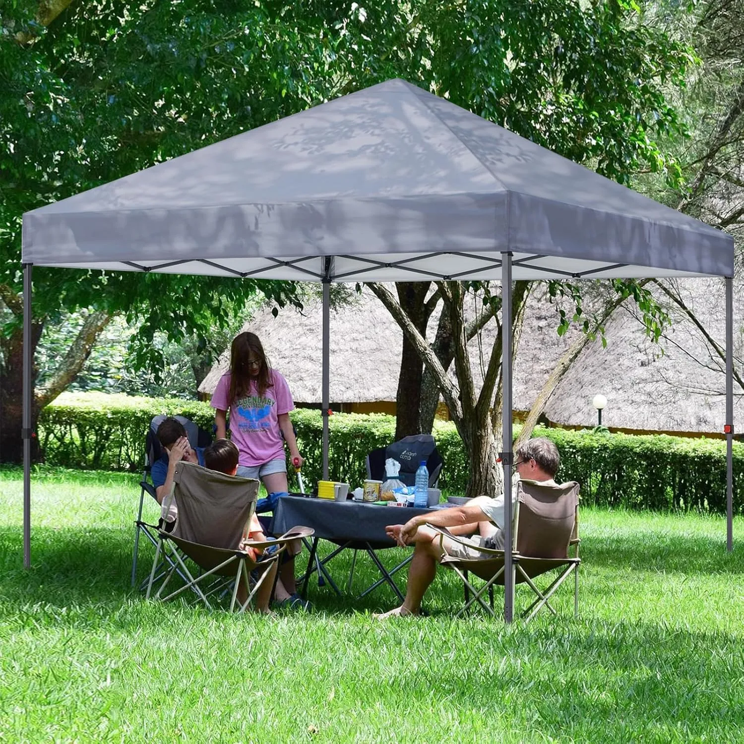 COOSHADE Durable Easy Pop Up Canopy Tent 10x10Ft, with 4 Sandbags(Grey)