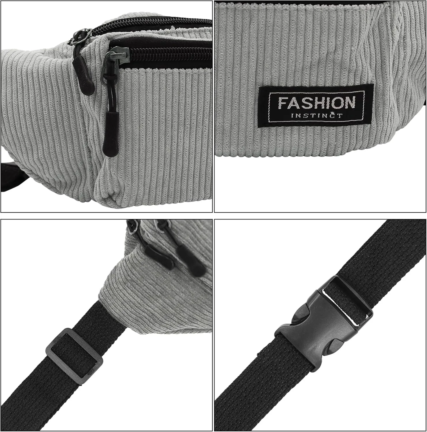 Corduroy Fanny Pack for Women Waist Bag Travel Crossbody Belt Bags Small Bum Purse Hiking Daypack for Running Workout