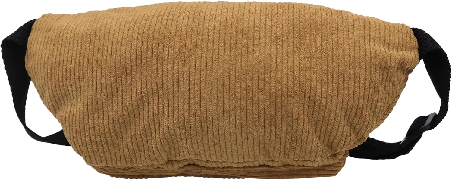 Corduroy Fanny Pack for Women Waist Bag Travel Crossbody Belt Bags Small Bum Purse Hiking Daypack for Running Workout