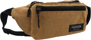 Corduroy Fanny Pack for Women Waist Bag Travel Crossbody Belt Bags Small Bum Purse Hiking Daypack for Running Workout