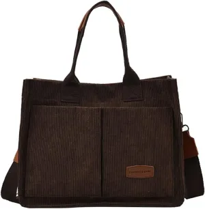Corduroy Tote Bag for Women Crossbody Canvas Purses Handbags Shoulder Bags Satchel Bag for Teen Girls