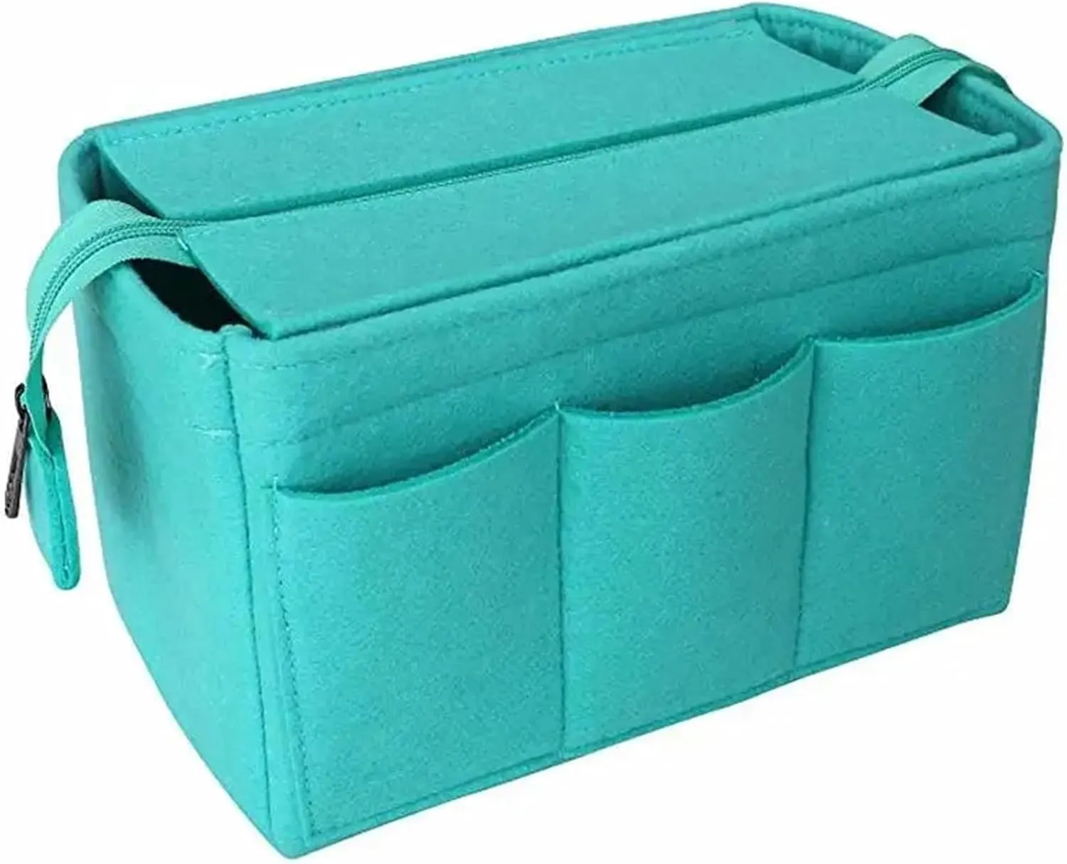 Cosmetic Organizer Felt Insert Bag For Handbag Travel Inner Purse Portable Make Up Bags(Red,25x16x14.5cm)