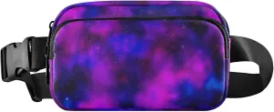 Cosmic Galaxy Purple Blue Colors Fanny Packs for Women Waterproof Anti Theft Belt Bag Cute Waist Purse for Women