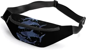 Cosmic Whale Shark Crossbody Fanny Pack Waist Packs Adjustable Shoulder Bags Sling Bag for Hiking Running Cycling