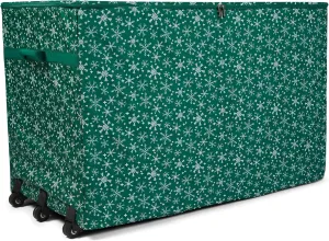 Covermates Keepsakes Christmas Tree Structured Rolling Storage Bag - Superior Protection, Reinforced Handles - Holiday Storage, Green Snowflake