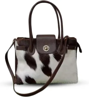 Cowhide Tote Bag | Cowhide Leather Tote Women Hair On Shoulder Bag Satchel Strap Handle Bag
