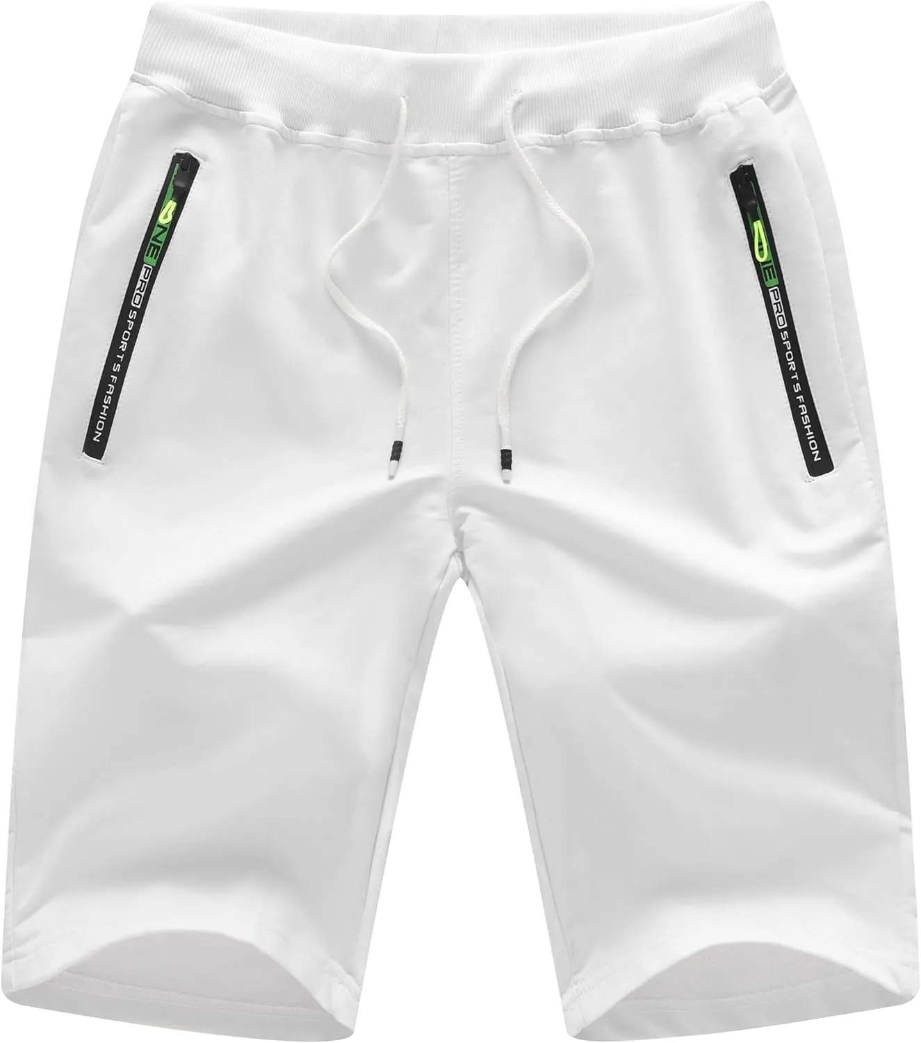 CREATMO US Men's Shorts Zipper Pocket Elastic Waist Stretch Summer Casual Beach