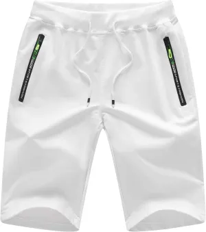 CREATMO US Men's Shorts Zipper Pocket Elastic Waist Stretch Summer Casual Beach