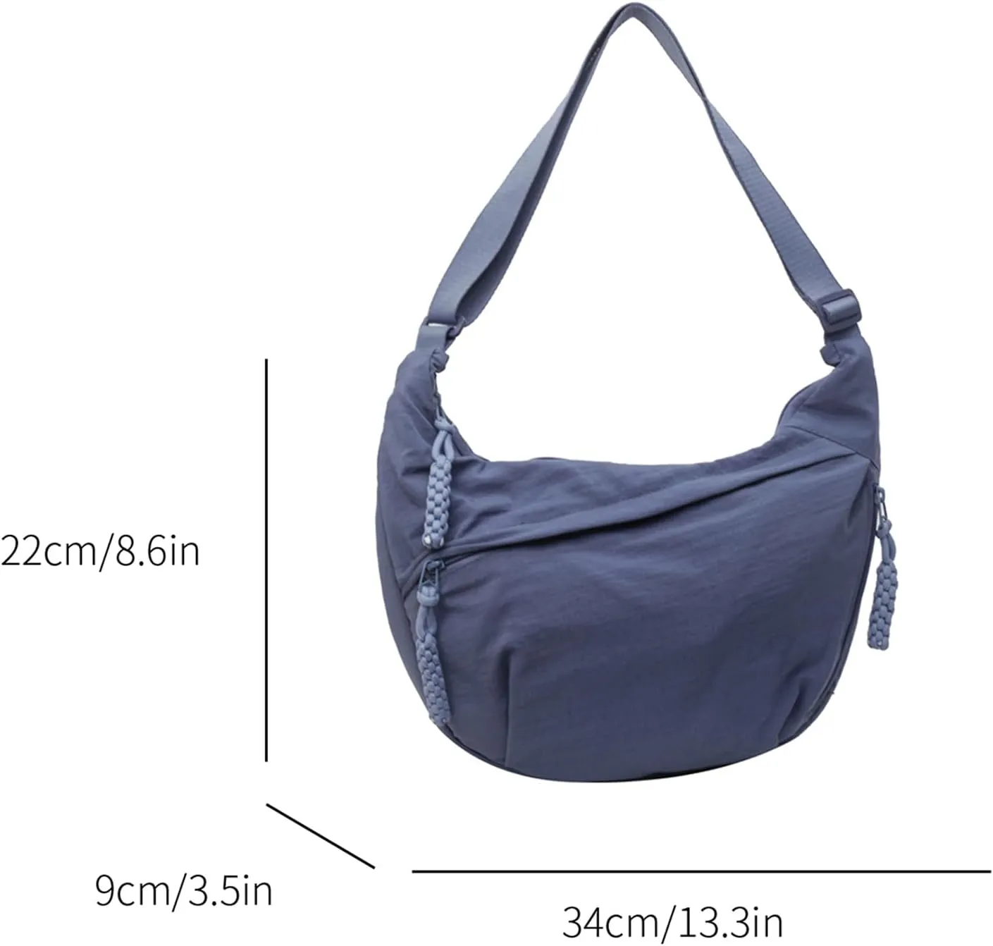 Crescent Crossbody Bags for Women Nylon Slouchy Sling Hobo Bag,Spacious Dumpling Shoulder Handbag Cross Body Purses