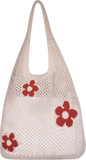Crochet Tote Bag for Women Knitted Hobo Bag Summer Mesh Beach Bag Large Shopping Shoulder Bag Handbags