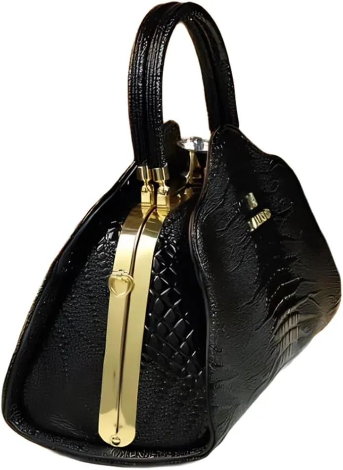Crocodile Pattern Leather Women's Bag Top-Handle Satchel Crossbody Handbags Portable Purses Shoulder Messenger Bags
