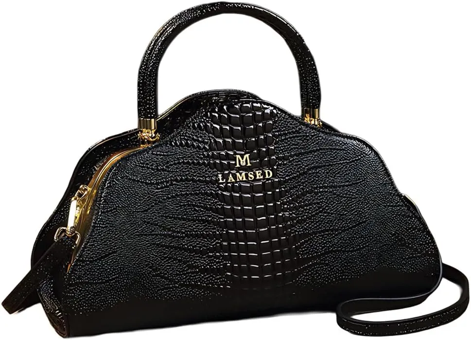 Crocodile Pattern Leather Women's Bag Top-Handle Satchel Crossbody Handbags Portable Purses Shoulder Messenger Bags