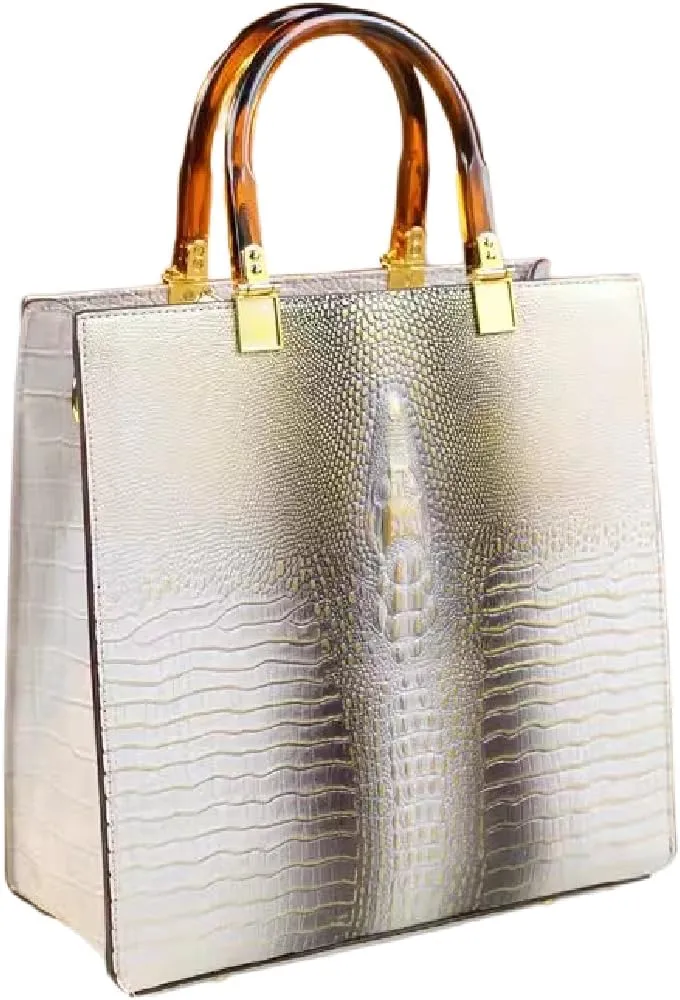 Crocodile Pattern Leather Women's Bag Top Handle Satchel Crossbody Handbags Purses Shoulder Tote Bags Luxury Fashion
