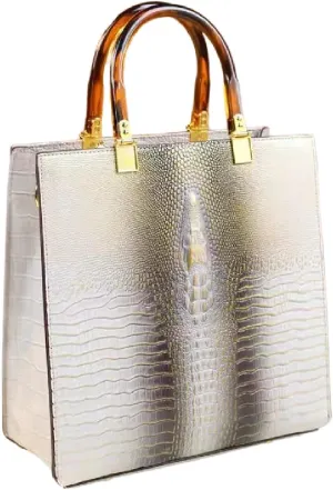 Crocodile Pattern Leather Women's Bag Top Handle Satchel Crossbody Handbags Purses Shoulder Tote Bags Luxury Fashion