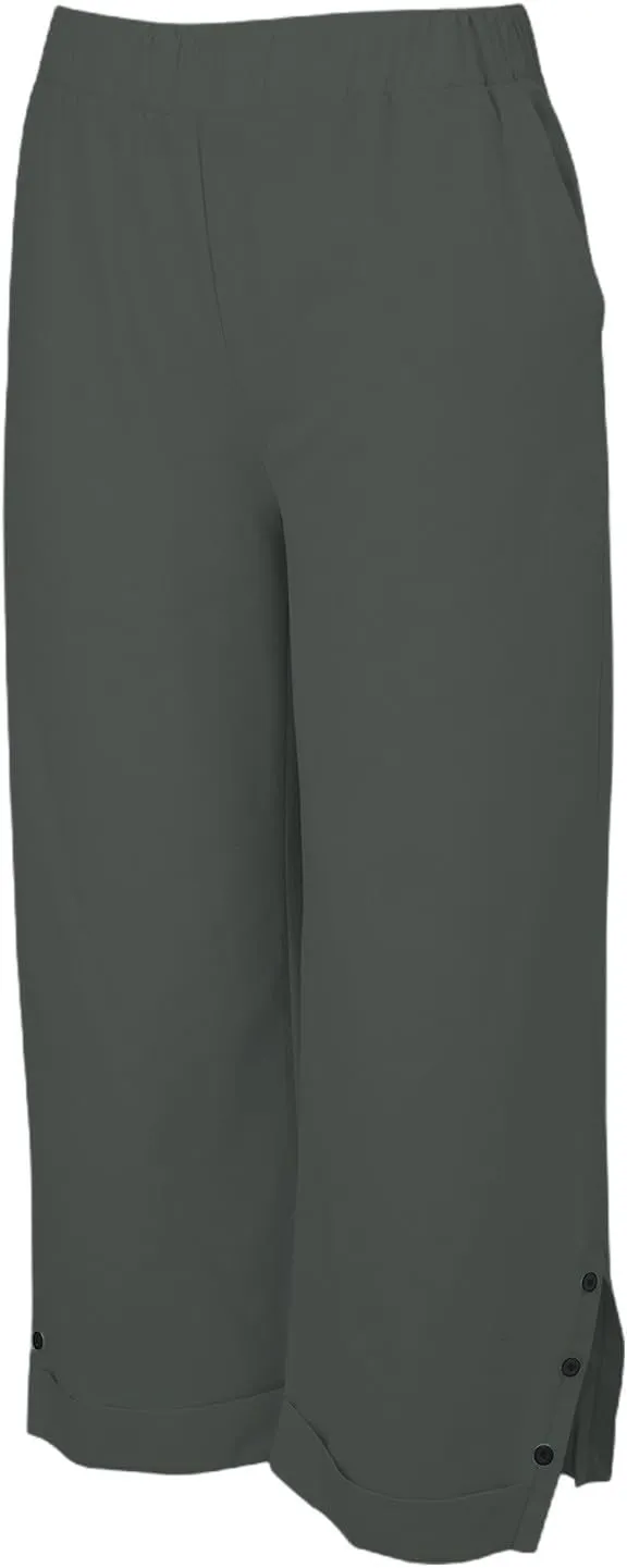 Cropped Linen Pants Women Summer Elastic Waist Straight Leg Plus Size Crop Pants Casual Beach Trousers with Pockets