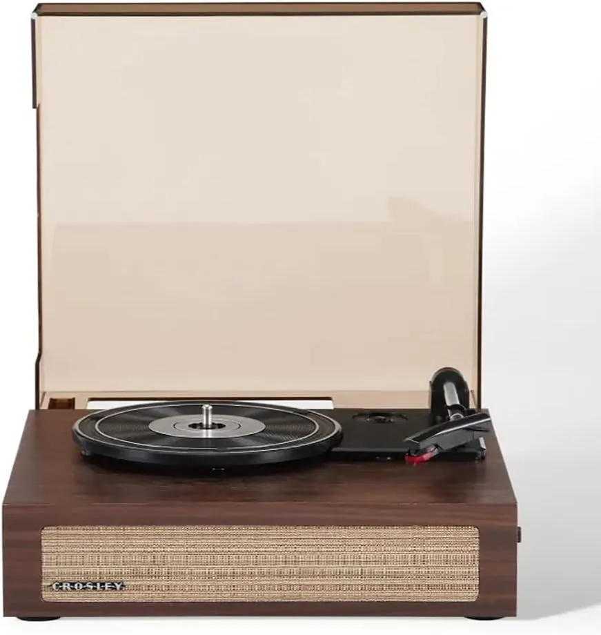 Crosley CR6042A-WA Scout 3-Speed Bluetooth Turntable with Built-in Speakers, Walnut