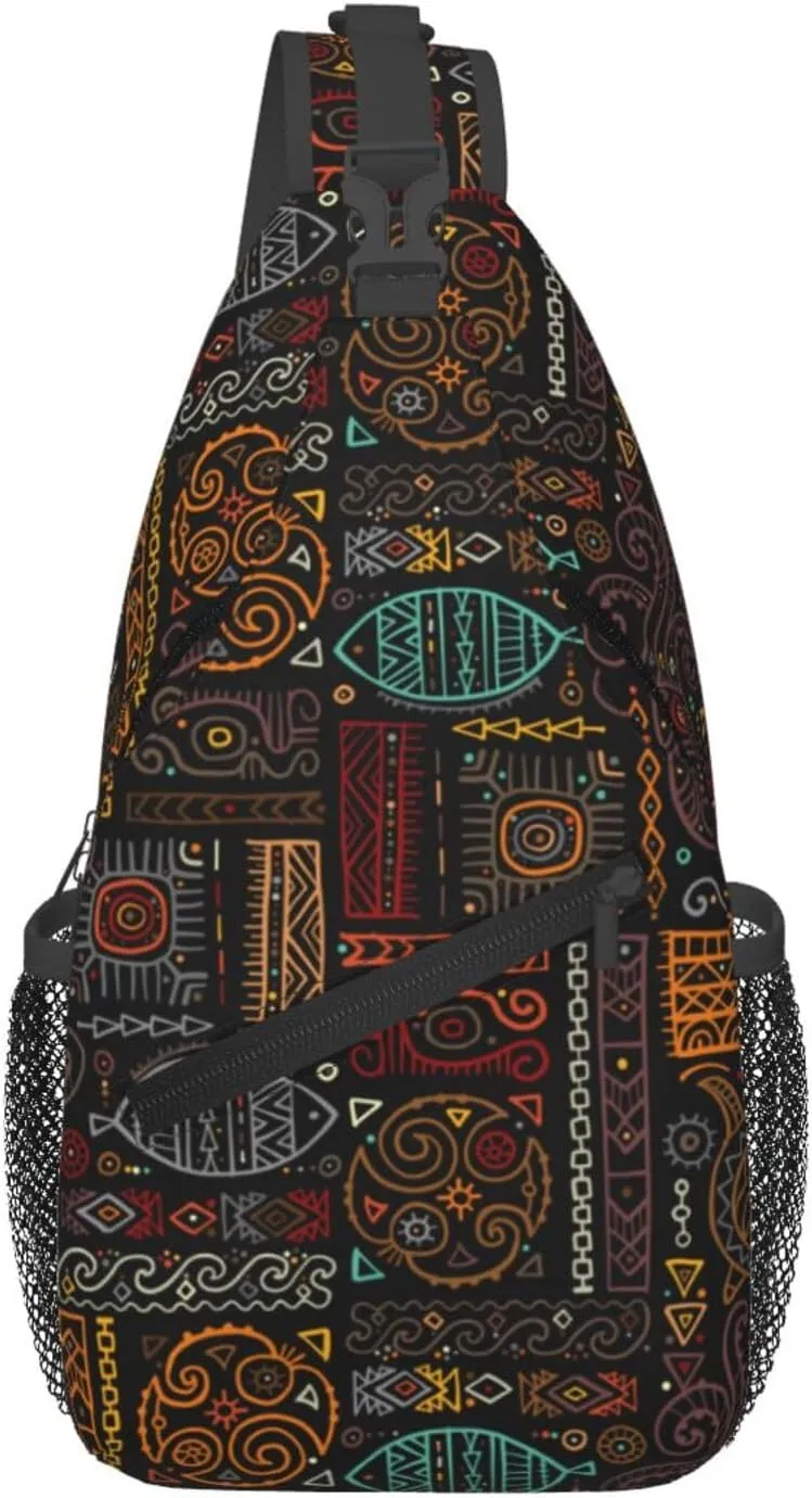 Cross Body Sling Bag For Women Men Polynesian Turtles Crossbody Bag Anti Theft Chest Bag Shoulder Backpack Travel Hiking Daypack Large Sling Cross Body Bag