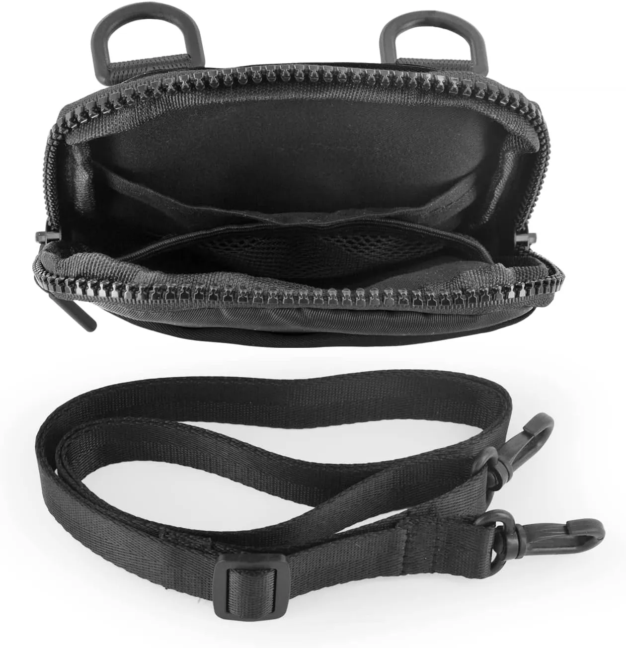 Crossbody Bag for Men & Women, Crossbody Belt Bag for Sports, Travel, Walking, Running, Hiking (Black)