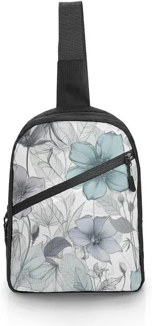 Crossbody Bag for Women Men Chest Bag Bluebird And Flowers Sling Bag Crossbody Shoulder Bag Sling Backpack