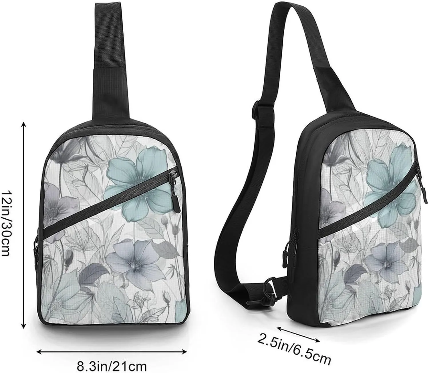 Crossbody Bag for Women Men Chest Bag Bluebird And Flowers Sling Bag Crossbody Shoulder Bag Sling Backpack