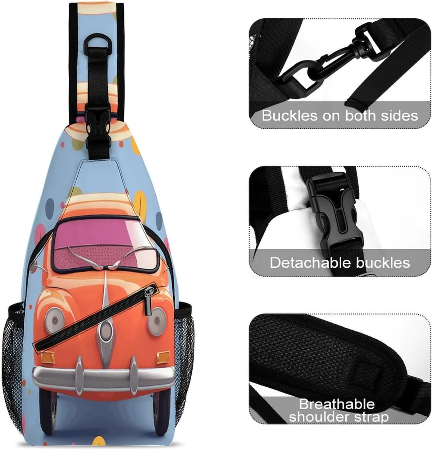 Crossbody Bag for Women Men Chest Bag Cartoon Alpaca Cute Animal Sling Bag Crossbody Shoulder Bag Sling Backpack