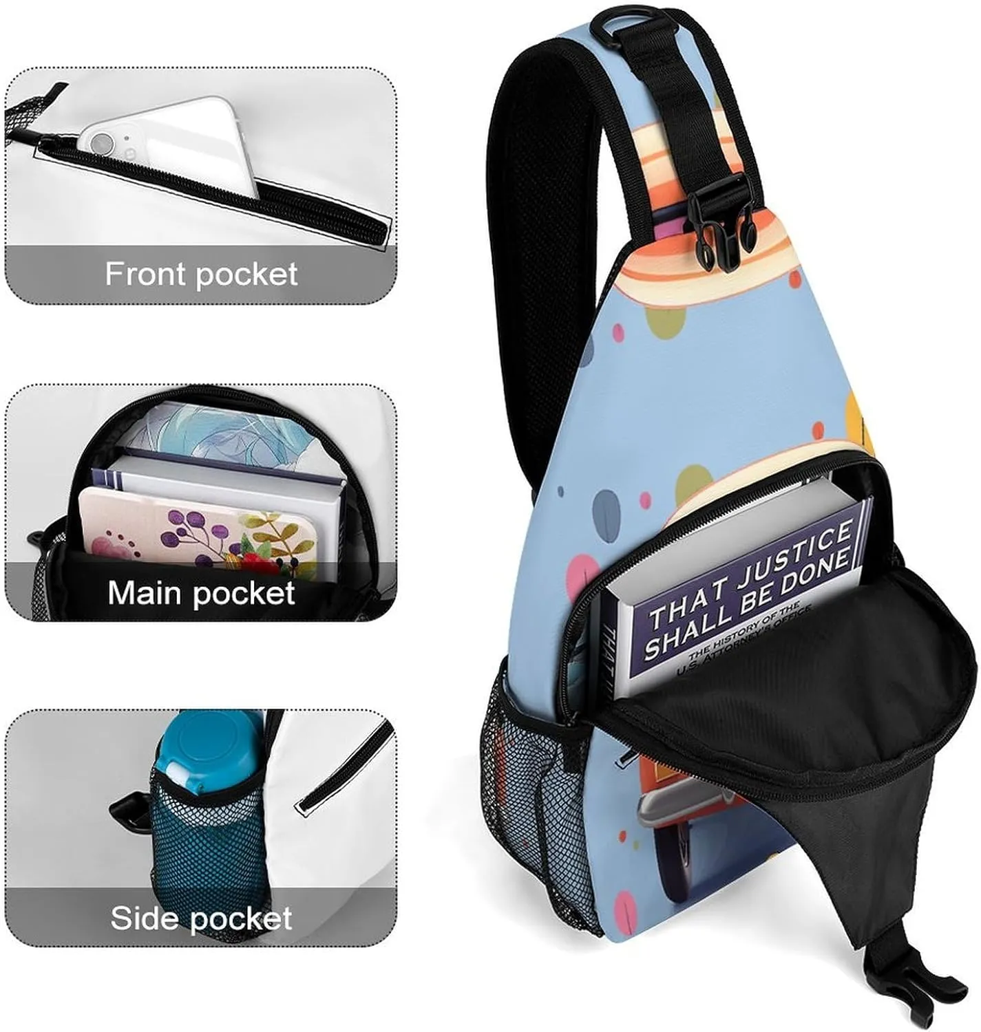 Crossbody Bag for Women Men Chest Bag Cartoon Alpaca Cute Animal Sling Bag Crossbody Shoulder Bag Sling Backpack