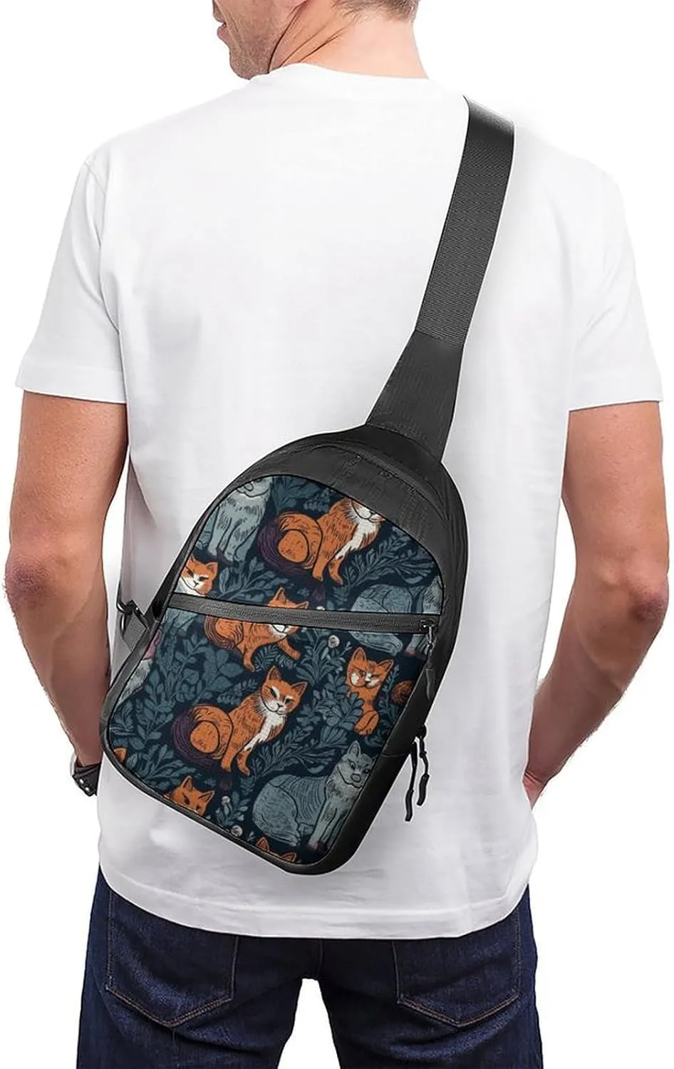 Crossbody Bag for Women Men Chest Bag Cartoon Santa Claus Sling Bag Crossbody Shoulder Bag Sling Backpack