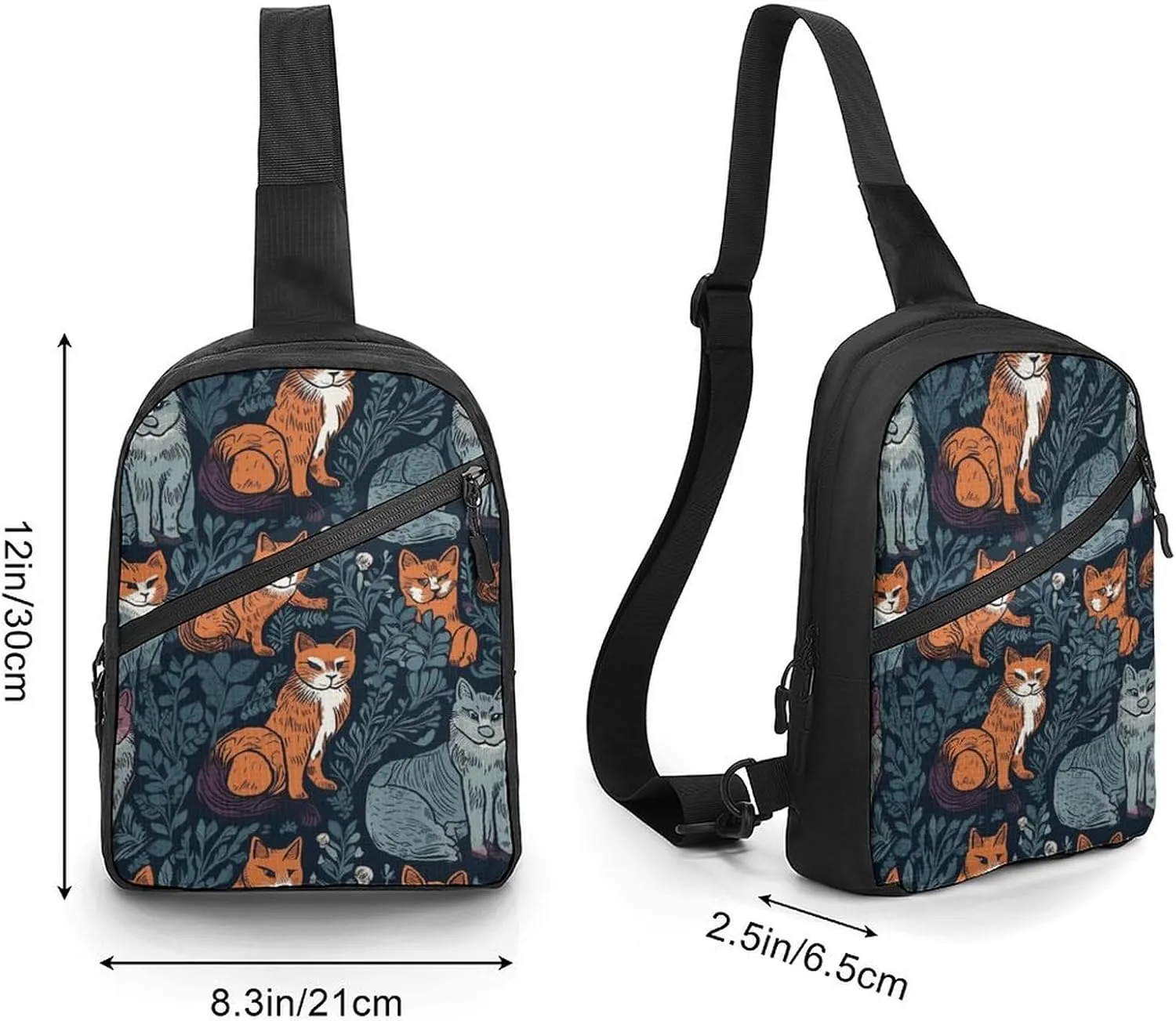Crossbody Bag for Women Men Chest Bag Cartoon Santa Claus Sling Bag Crossbody Shoulder Bag Sling Backpack