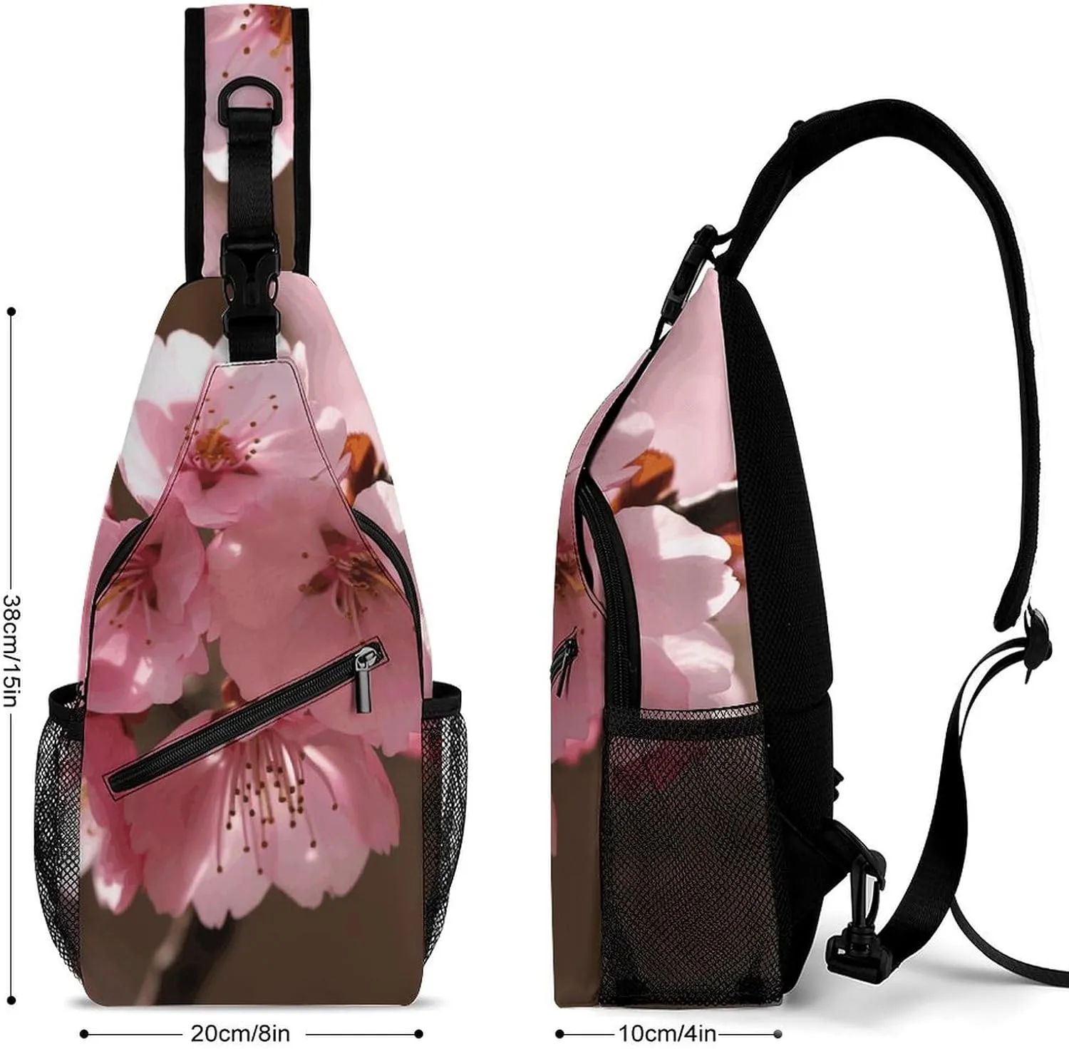 Crossbody Bag for Women Men Chest Bag Cherry Japanese Cherry Blossom Sling Bag Crossbody Shoulder Bag Sling Backpack