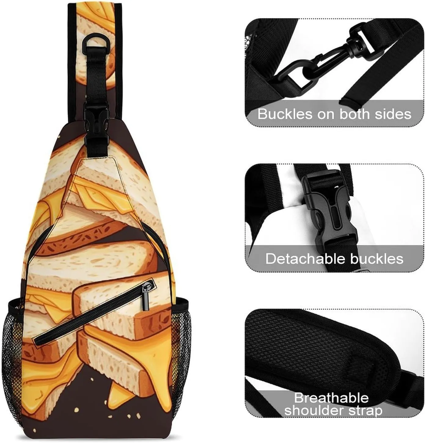 Crossbody Bag for Women Men Chest Bag Cherry Japanese Cherry Blossom Sling Bag Crossbody Shoulder Bag Sling Backpack