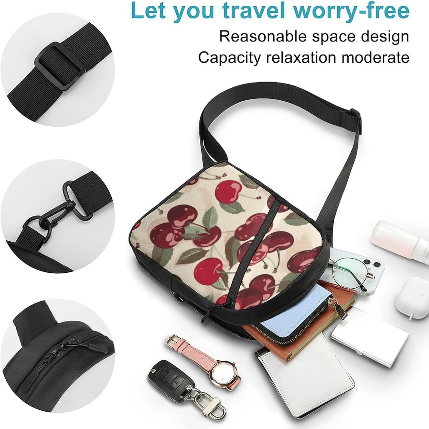 Crossbody Bag for Women Men Chest Bag Christmas Deer Sling Bag Crossbody Shoulder Bag Sling Backpack