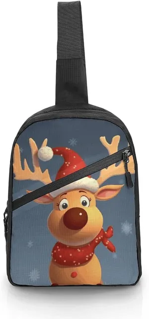 Crossbody Bag for Women Men Chest Bag Christmas Deer Sling Bag Crossbody Shoulder Bag Sling Backpack