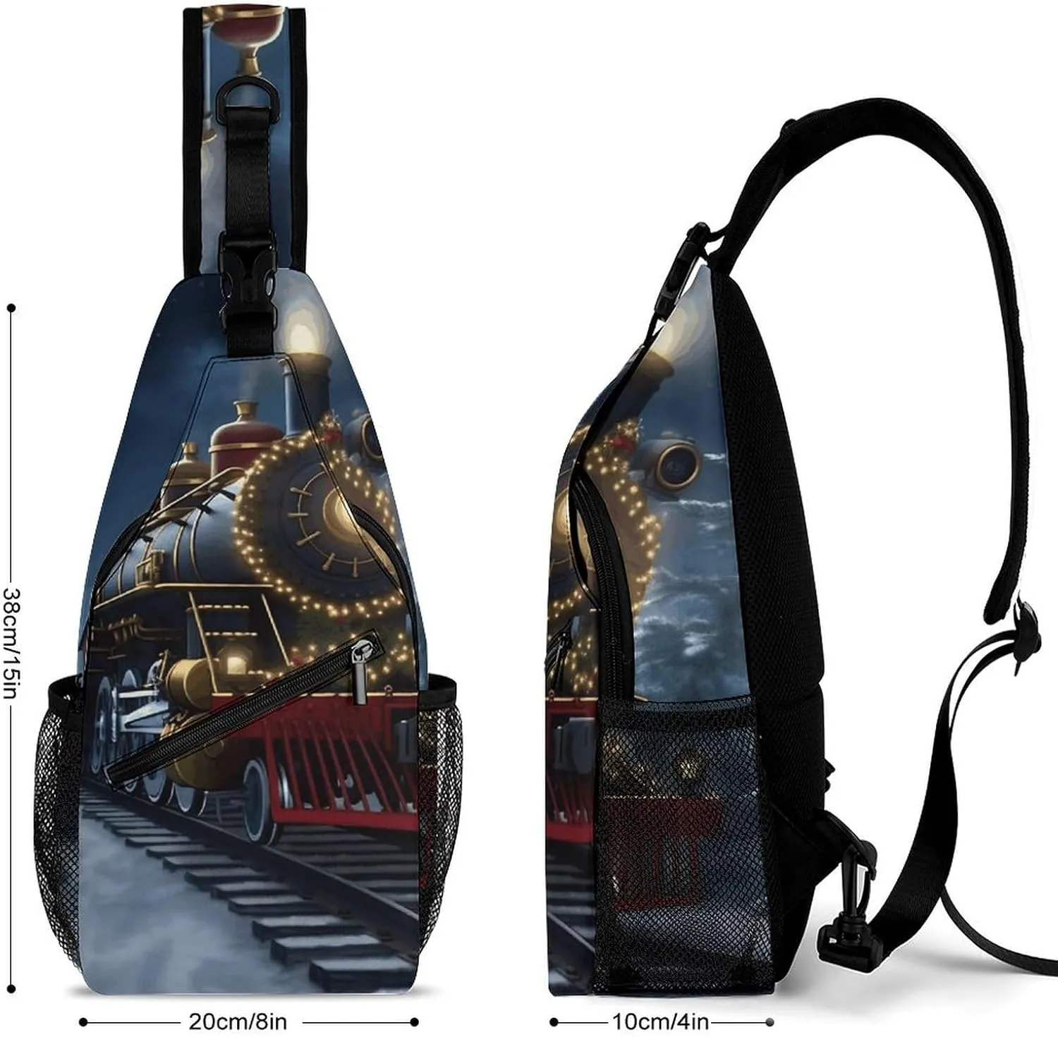 Crossbody Bag for Women Men Chest Bag Christmas Santa Claus Sling Bag Crossbody Shoulder Bag Sling Backpack