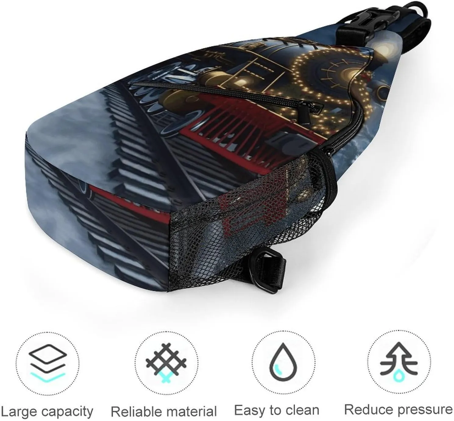 Crossbody Bag for Women Men Chest Bag Christmas Santa Claus Sling Bag Crossbody Shoulder Bag Sling Backpack