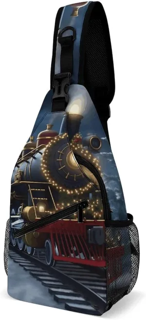 Crossbody Bag for Women Men Chest Bag Christmas Santa Claus Sling Bag Crossbody Shoulder Bag Sling Backpack