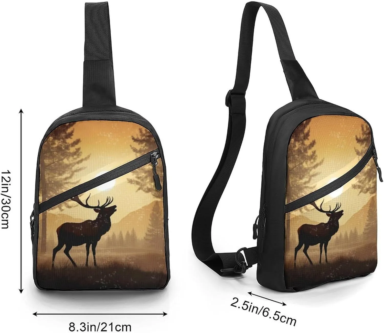 Crossbody Bag for Women Men Chest Bag Flamingo Palm Trees Leaf Sling Bag Crossbody Shoulder Bag Sling Backpack