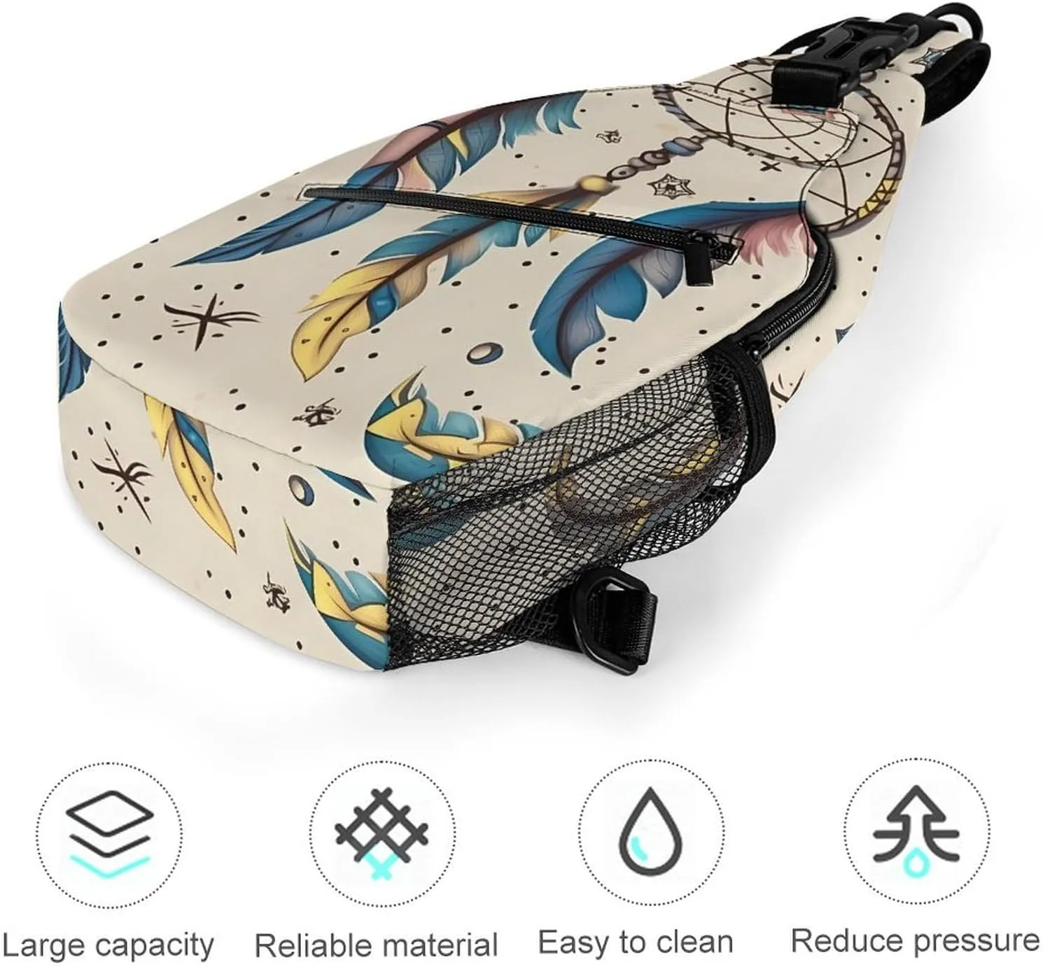 Crossbody Bag for Women Men Chest Bag Flying Dragon Sling Bag Crossbody Shoulder Bag Sling Backpack