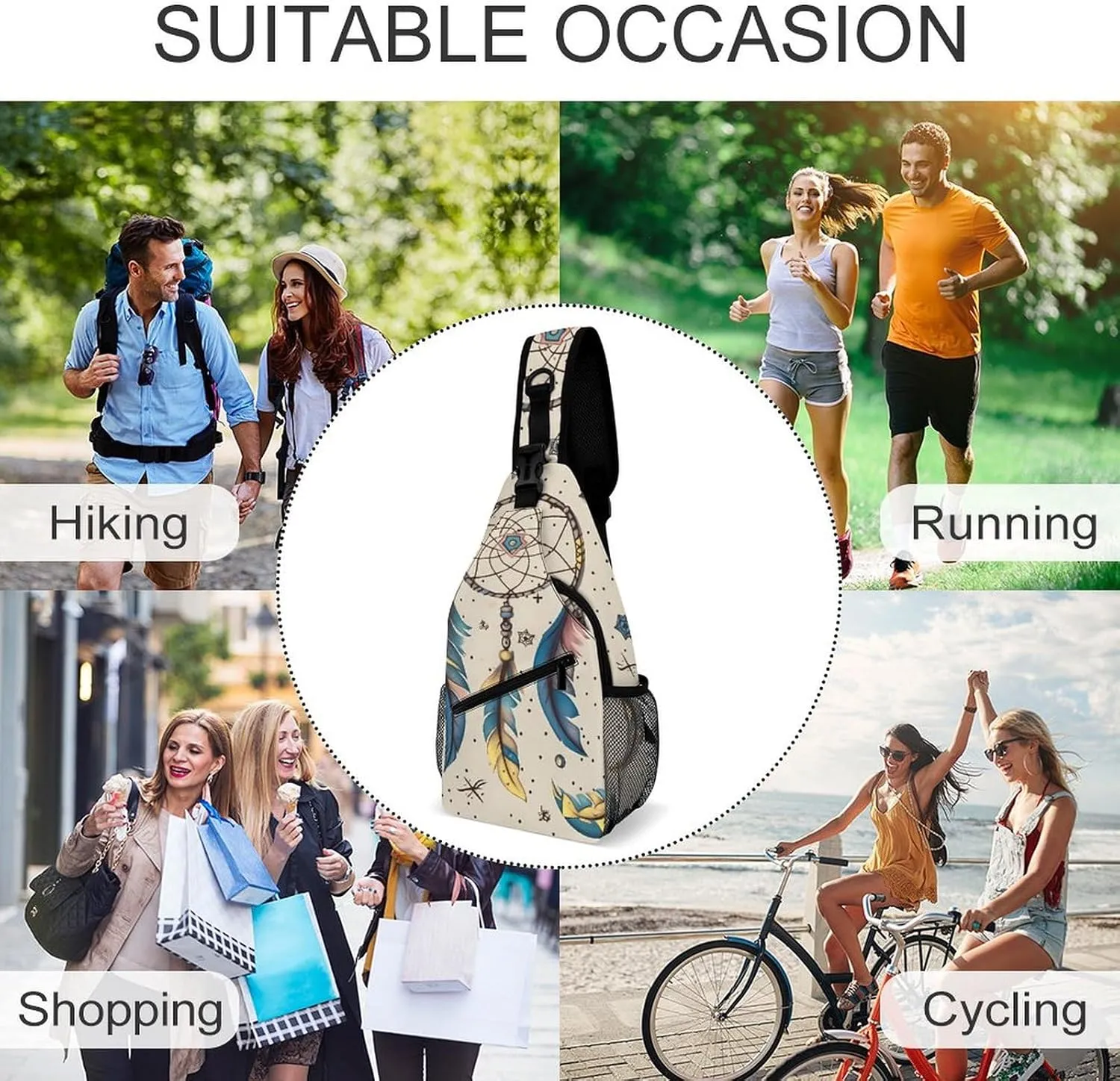 Crossbody Bag for Women Men Chest Bag Flying Dragon Sling Bag Crossbody Shoulder Bag Sling Backpack