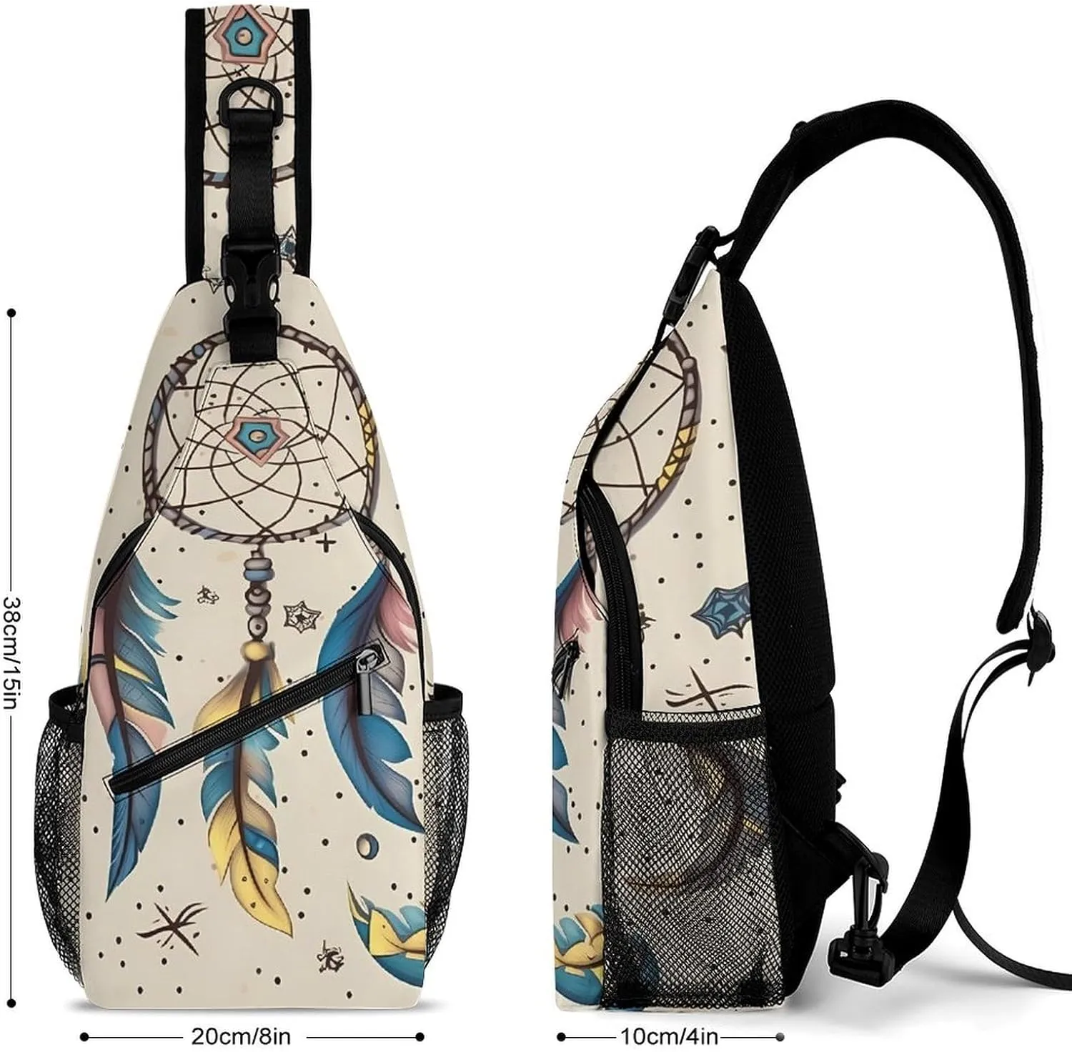 Crossbody Bag for Women Men Chest Bag Flying Dragon Sling Bag Crossbody Shoulder Bag Sling Backpack