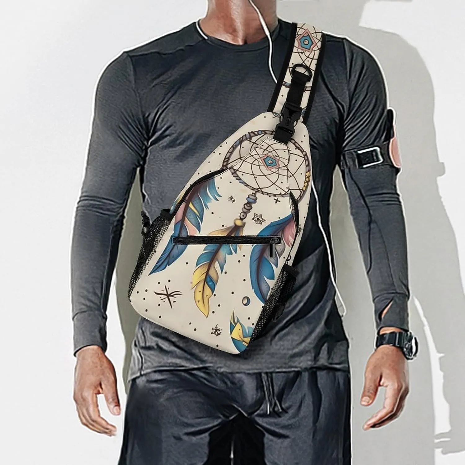 Crossbody Bag for Women Men Chest Bag Flying Dragon Sling Bag Crossbody Shoulder Bag Sling Backpack