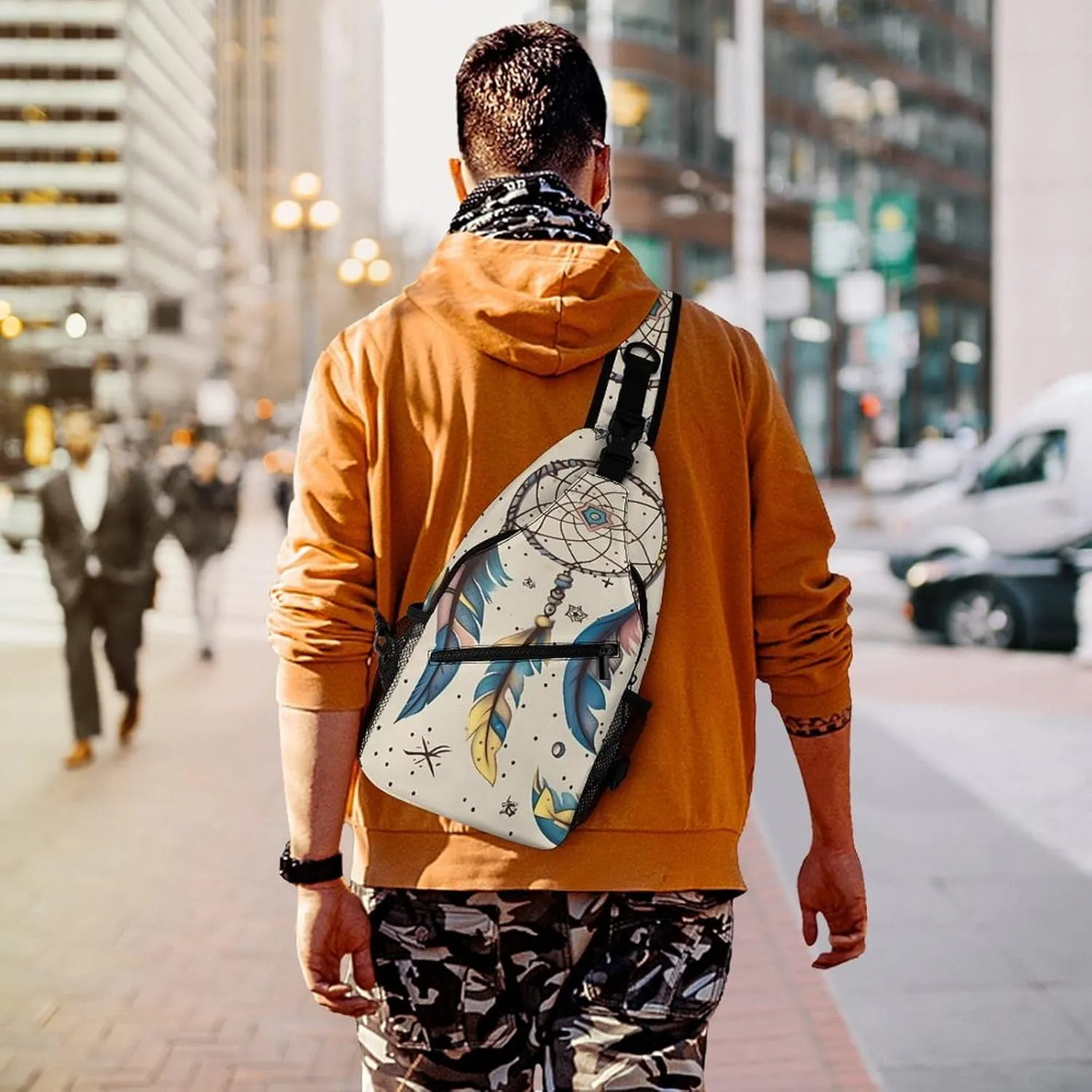 Crossbody Bag for Women Men Chest Bag Flying Dragon Sling Bag Crossbody Shoulder Bag Sling Backpack