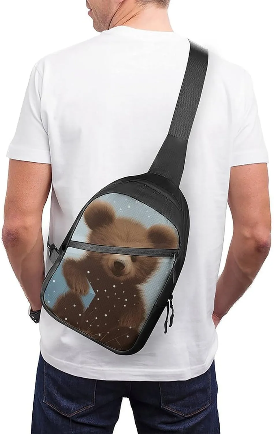 Crossbody Bag for Women Men Chest Bag Halloween Witch Flying Sling Bag Crossbody Shoulder Bag Sling Backpack