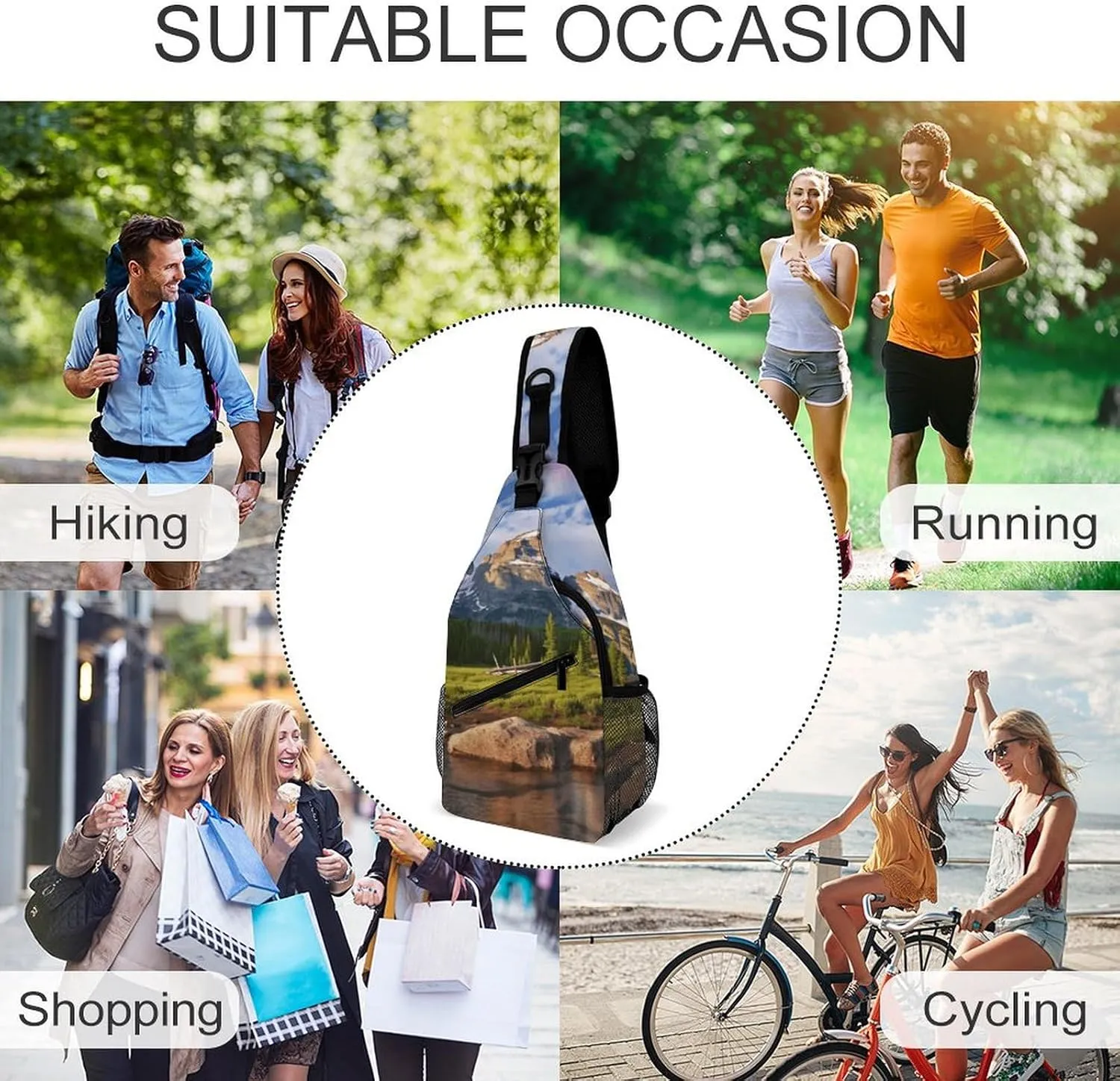 Crossbody Bag for Women Men Chest Bag Ocean Fish Sling Bag Crossbody Shoulder Bag Sling Backpack