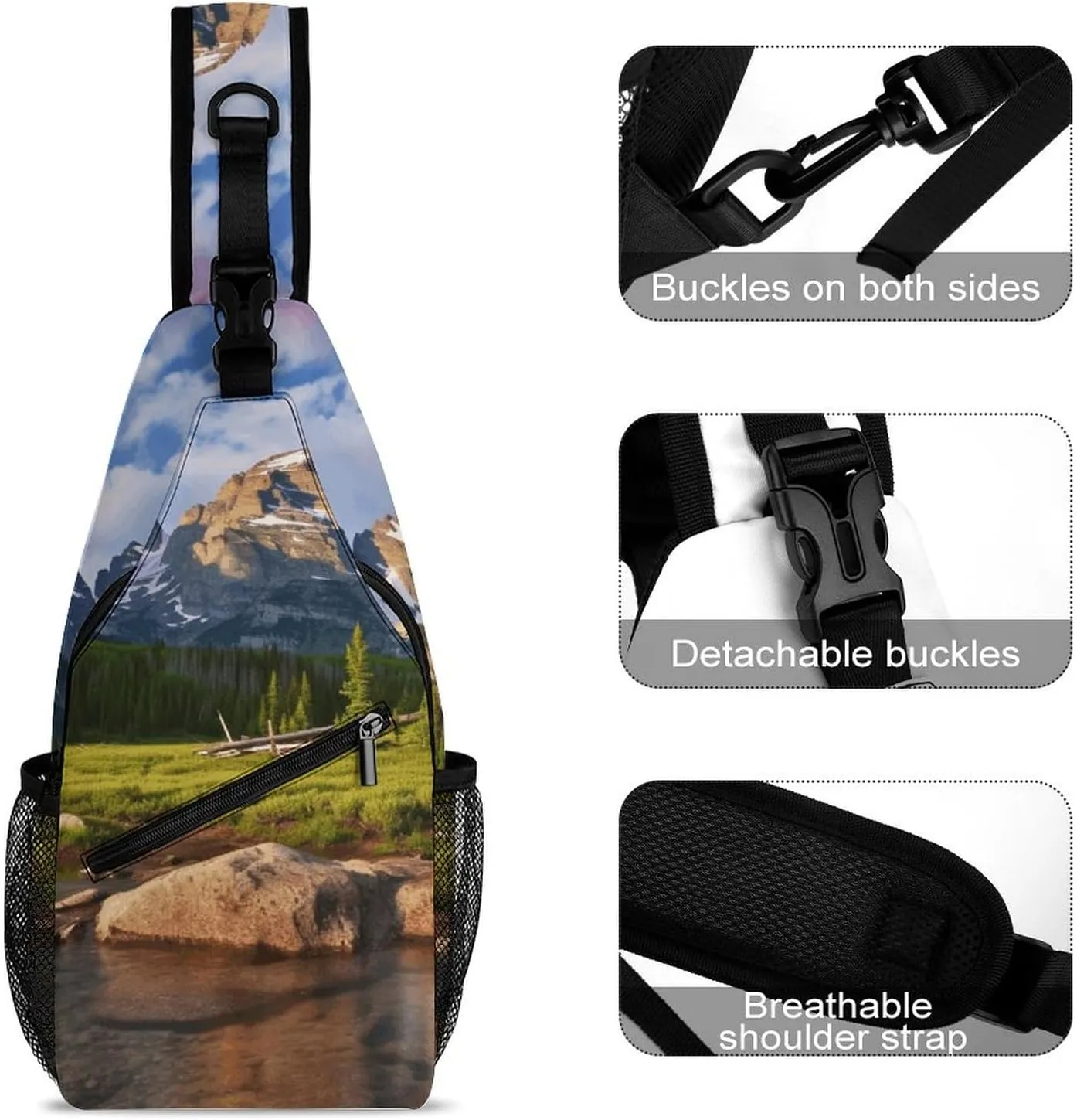 Crossbody Bag for Women Men Chest Bag Ocean Fish Sling Bag Crossbody Shoulder Bag Sling Backpack
