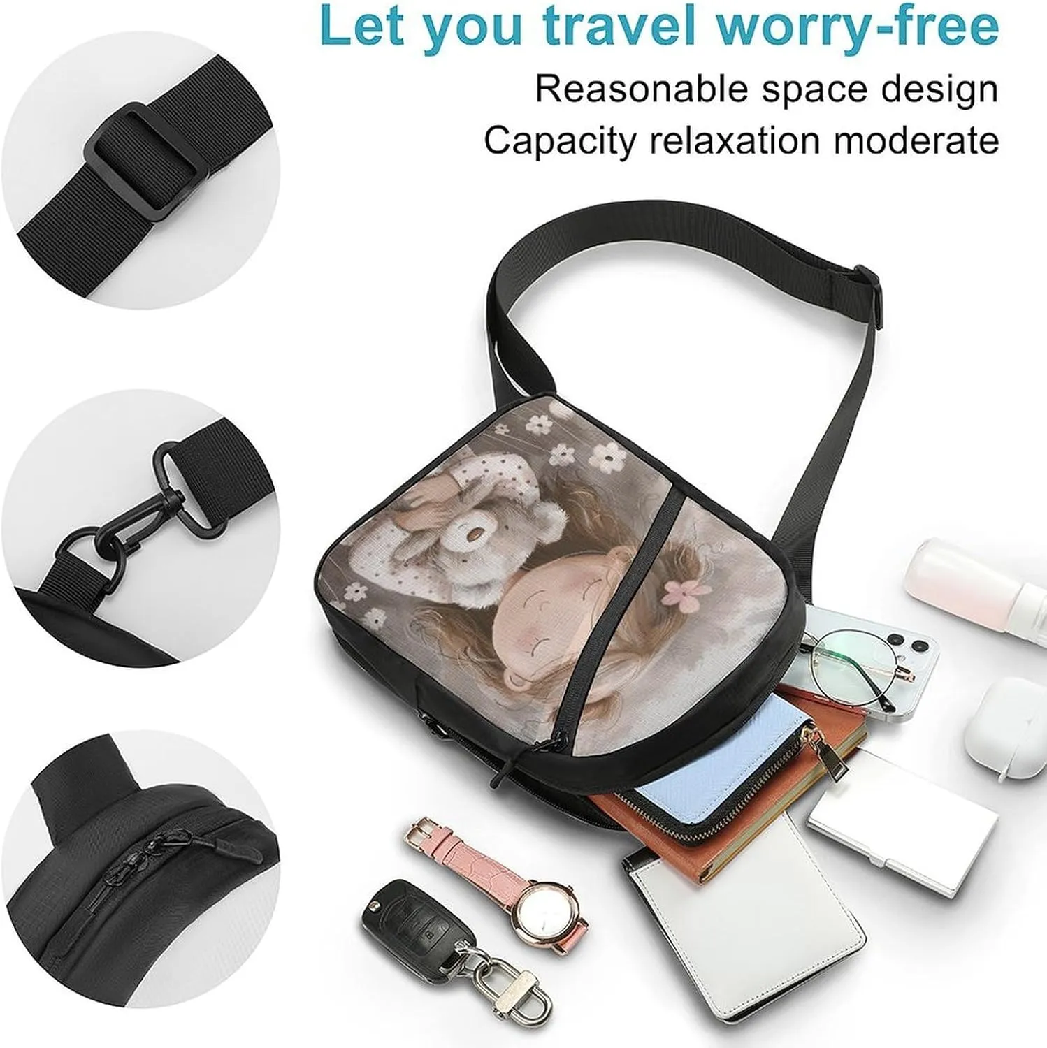 Crossbody Bag for Women Men Chest Bag Orange Slices Sling Bag Crossbody Shoulder Bag Sling Backpack
