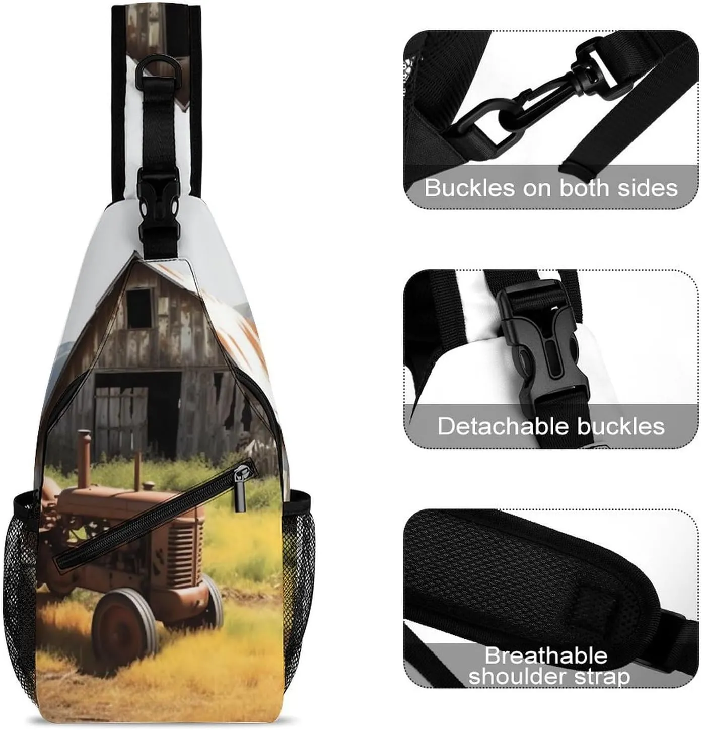 Crossbody Bag for Women Men Chest Bag Owl Sling Bag Crossbody Shoulder Bag Sling Backpack