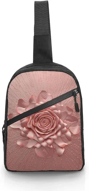 Crossbody Bag for Women Men Chest Bag Rose Sling Bag Crossbody Shoulder Bag Sling Backpack