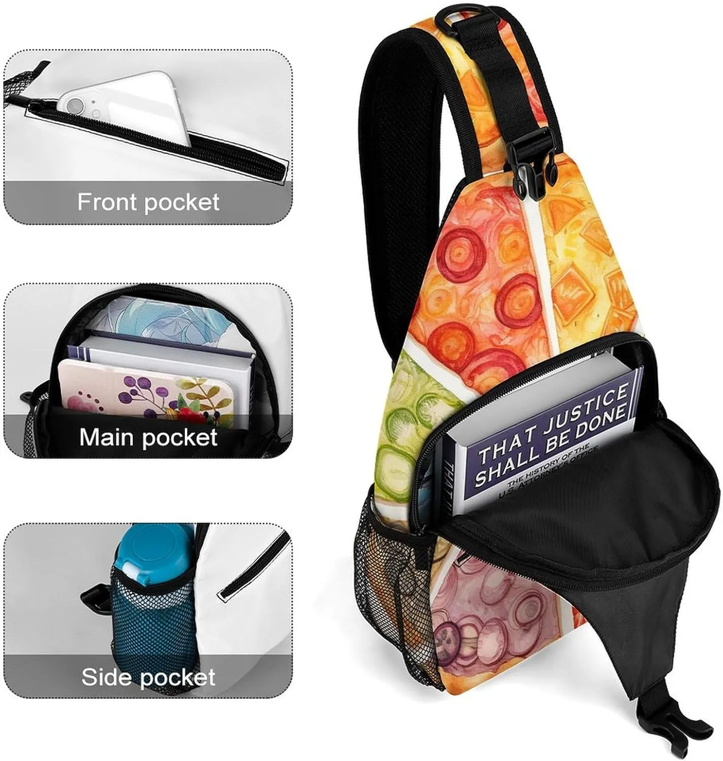 Crossbody Bag for Women Men Chest Bag Wild Elk Sling Bag Crossbody Shoulder Bag Sling Backpack