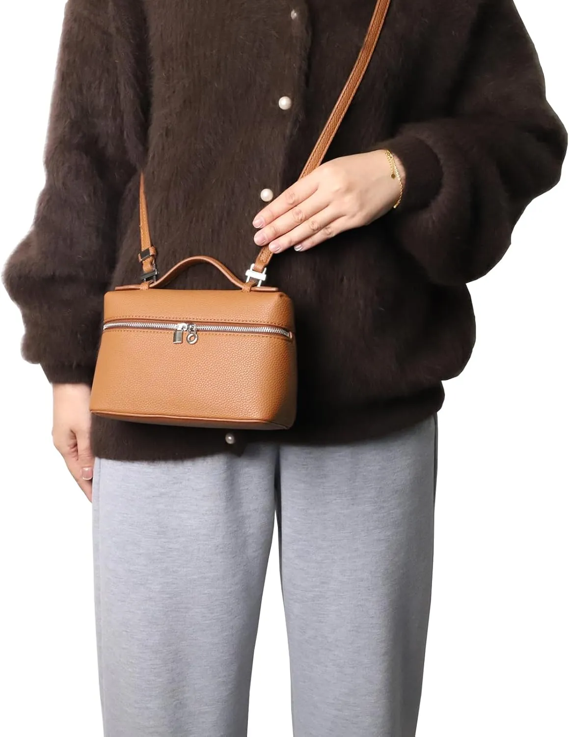 Crossbody Bag for Women Pouch Top-Handle Bag Designer Shoulder Leather Handbag Trendy Purse