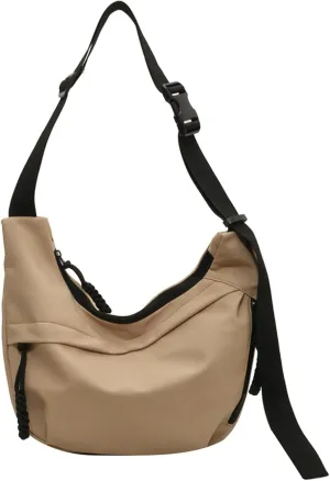 Crossbody Bag Unisex Multi-Pocket Nylon Sport Crescent Shoulder Purse Oxford Braid Zip Slouchy Dumpling Bag